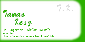 tamas kesz business card